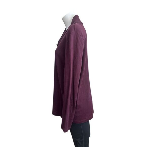 LAUREN Ralph Lauren Burgundy Pullover Shawl Neck Ribbed Knit Sweater 1X - Picture 3 of 7